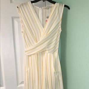a striped jumpsuit